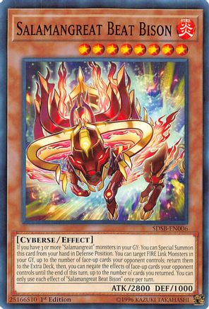 Salamangreat Beat Bison (SDSB-EN006) - Structure Deck: Soulburner 1st Edition Structure Deck: Soulburner Yugioh Single Squirtle Squad Card Shop.