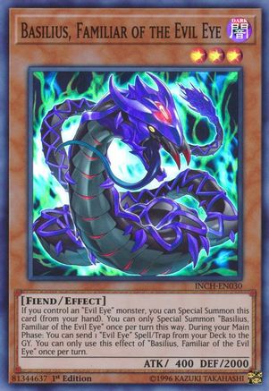 Basilius, Familiar of the Evil Eye (INCH-EN030) - The Infinity Chasers 1st Edition The Infinity Chasers Yugioh Single Squirtle Squad Card Shop.