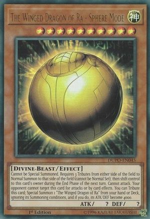 The Winged Dragon of Ra - Sphere Mode (DUPO-EN045) - Duel Power 1st Edition Duel Power Yugioh Single Squirtle Squad Card Shop.