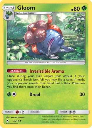 Gloom 007 SM Unbroken Bonds - Uncommon SM - Unbroken Bonds Pokemon Single Squirtle Squad Card Shop.