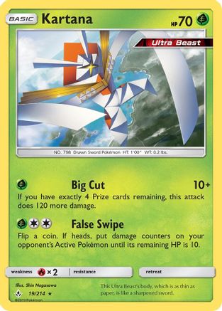 Kartana 019 - Reverse Holofoil SM Unbroken Bonds - Holo Rare SM - Unbroken Bonds Pokemon Single Squirtle Squad Card Shop.