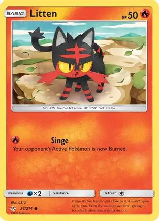 Litten 026/214 - SM Unbroken Bonds - Common SM - Unbroken Bonds Pokemon Single Squirtle Squad Card Shop.