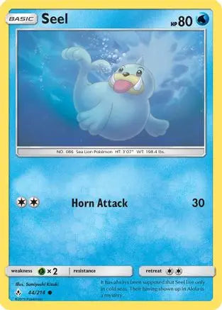 Seel 044/214 - SM Unbroken Bonds - Common SM - Unbroken Bonds Pokemon Single Squirtle Squad Card Shop.