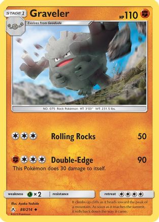 Graveler 88/214 – Unbroken Bonds – Uncommon Pokémon Card