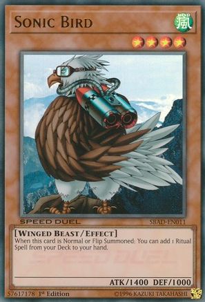 Sonic Bird (SBAD-EN011) - Speed Duel: Attack from the Deep 1st Edition Speed Duel: Attack from the Deep Yugioh Single Squirtle Squad Card Shop.