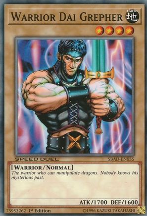 Warrior Dai Grepher (SBAD-EN035) - Speed Duel: Attack from the Deep 1st Edition Speed Duel: Attack from the Deep Yugioh Single Squirtle Squad Card Shop.
