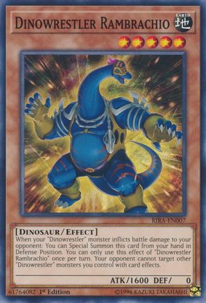Dinowrestler Rambrachio (RIRA-EN007) - Rising Rampage 1st Edition Rising Rampage Yugioh Single Squirtle Squad Card Shop.