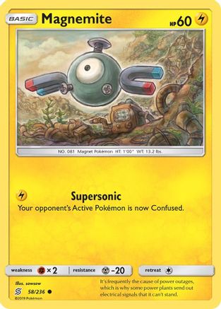 Magnemite 058 SM Unified Minds - Common SM - Unified Minds Pokemon Single Squirtle Squad Card Shop.