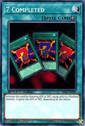 7 Completed (SBSC-EN029) - Speed Duel: Scars of Battle 1st Edition Speed Duel: Scars of Battle Yugioh Single Squirtle Squad Card Shop.