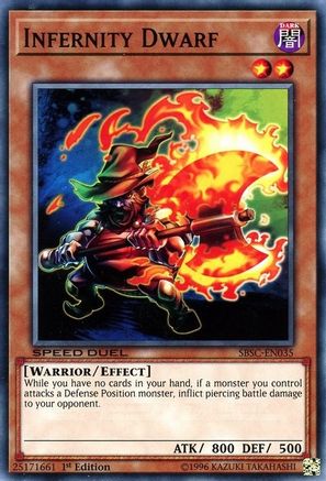 Infernity Dwarf (SBSC-EN035) - Speed Duel: Scars of Battle 1st Edition Speed Duel: Scars of Battle Yugioh Single Squirtle Squad Card Shop.