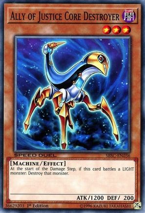 Ally of Justice Core Destroyer (SBSC-EN036) - Speed Duel: Scars of Battle 1st Edition Speed Duel: Scars of Battle Yugioh Single Squirtle Squad Card Shop.