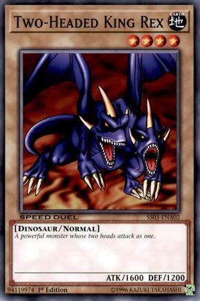 Two-Headed King Rex (SS03-ENA02) - Speed Duel Decks: Ultimate Predators 1st Edition Speed Duel Decks: Ultimate Predators Yugioh Single Squirtle Squad Card Shop.