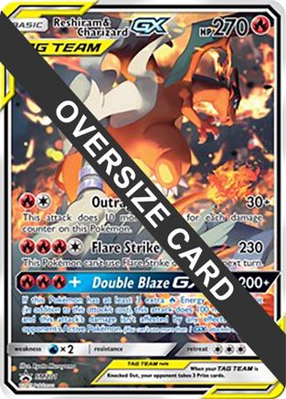 Reshiram & Charizard GX - SM201 - Holofoil Jumbo Cards - Promo Jumbo Cards Pokemon Single Squirtle Squad Card Shop.