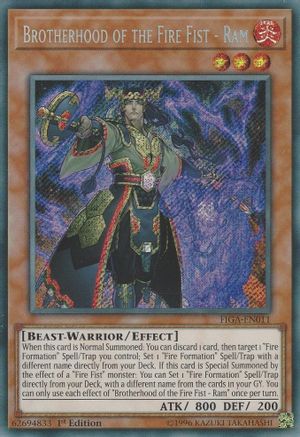 Brotherhood of the Fire Fist - Ram (FIGA-EN011) - Fists of the Gadgets 1st Edition Fists of the Gadgets Yugioh Single Squirtle Squad Card Shop.