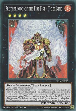 Brotherhood of the Fire Fist - Tiger King (FIGA-EN027) - Fists of the Gadgets 1st Edition Fists of the Gadgets Yugioh Single Squirtle Squad Card Shop.