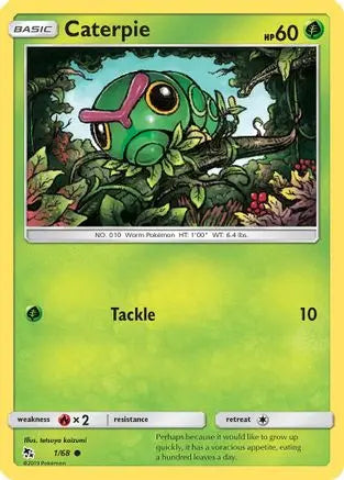 Caterpie 001/68 - Hidden Fates - Common Hidden Fates Pokemon Single Squirtle Squad Card Shop.