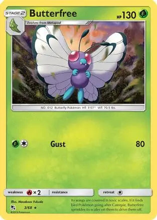 Butterfree 003/68 - Hidden Fates - Rare Hidden Fates Pokemon Single Squirtle Squad Card Shop.