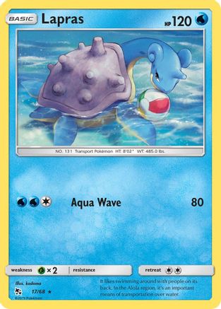 Lapras 017 - Reverse Holofoil Hidden Fates - Rare Hidden Fates Pokemon Single Squirtle Squad Card Shop.