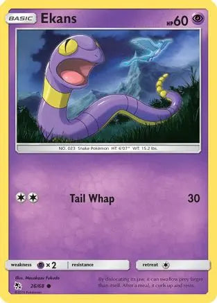 Ekans 026/68 - Hidden Fates - Common Hidden Fates Pokemon Single Squirtle Squad Card Shop.