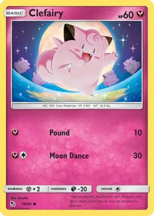 Clefairy 039/68 - Hidden Fates - Common Hidden Fates Pokemon Single Squirtle Squad Card Shop.