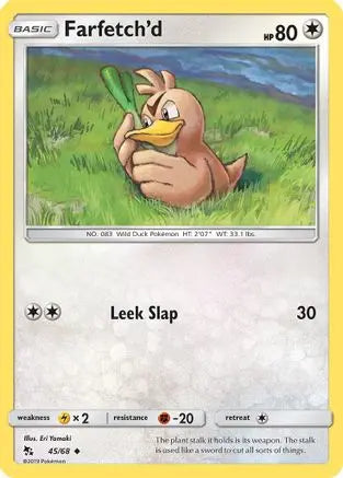 Farfetch'd 045/68 - Hidden Fates - Uncommon Hidden Fates Pokemon Single Squirtle Squad Card Shop.