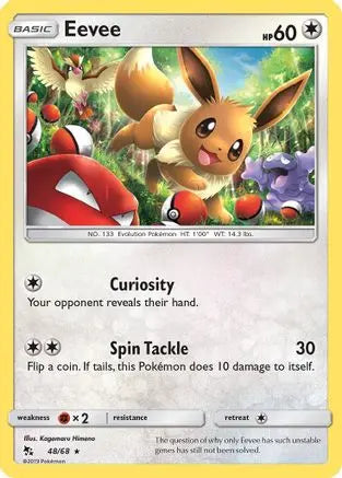 Eevee 48/68 - Holofoil Hidden Fates - Holo Rare Hidden Fates Pokemon Single Squirtle Squad Card Shop.