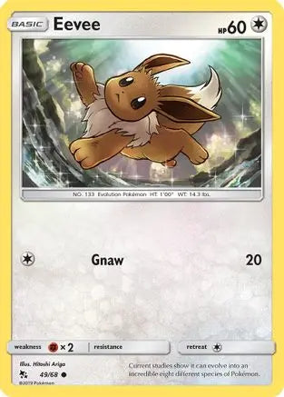 Eevee 49/68 - Reverse Holofoil Hidden Fates - Common Hidden Fates Pokemon Single Squirtle Squad Card Shop.