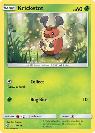 Kricketot 013/236 SM Cosmic Eclipse - Common SM - Cosmic Eclipse Pokemon Single Squirtle Squad Card Shop.