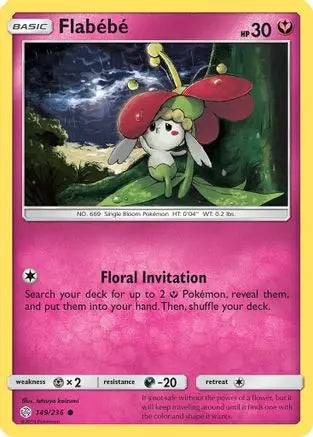 Flabebe 149/236 - Reverse Holofoil SM Cosmic Eclipse - Common