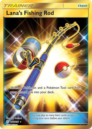 Lana's Fishing Rod (Secret) 266 - Holofoil SM Cosmic Eclipse - Secret Rare SM - Cosmic Eclipse Pokemon Single Squirtle Squad Card Shop.