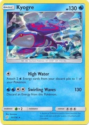 Kyogre - 53/236 (Cracked Ice Holo)/236 - Holofoil Deck Exclusives - Holo Rare Deck Exclusives Pokemon Single Squirtle Squad Card Shop.