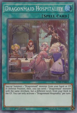 Dragonmaid Hospitality (MYFI-EN023) - Mystic Fighters 1st Edition Mystic Fighters Yugioh Single Squirtle Squad Card Shop.