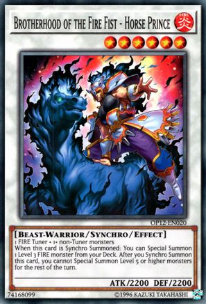 Brotherhood of the Fire Fist - Horse Prince (OP12-EN020) - OTS Tournament Pack 12 Unlimited OTS Tournament Pack 12 Yugioh Single Squirtle Squad Card Shop.