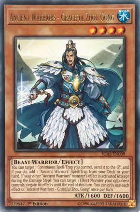 Ancient Warriors - Graceful Zhou Gong (IGAS-EN009) - Ignition Assault 1st Edition Ignition Assault Yugioh Single Squirtle Squad Card Shop.