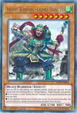 Ancient Warriors - Valiant Zhang De (IGAS-EN013) - Ignition Assault 1st Edition Ignition Assault Yugioh Single Squirtle Squad Card Shop.