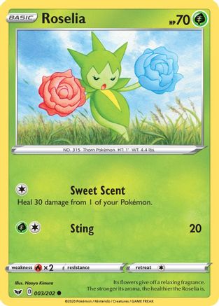 Roselia (003) (003) 003 SWSH01 Sword & Shield Base Set - Common SWSH01: Sword & Shield Base Set Pokemon Single Squirtle Squad Card Shop.