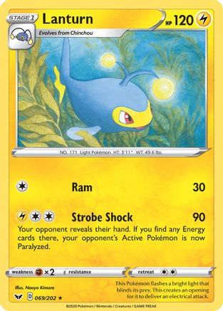 Lanturn/202 - Reverse Holofoil SWSH01 Sword & Shield Base Set - Rare SWSH01: Sword & Shield Base Set Pokemon Single Squirtle Squad Card Shop.