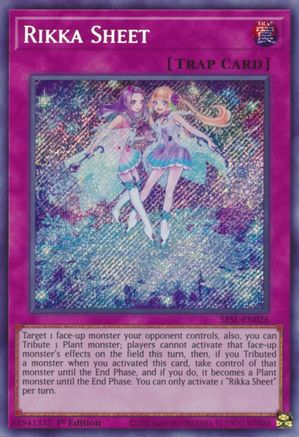 Rikka Sheet (SESL-EN026) - Secret Slayers 1st Edition Secret Slayers Yugioh Single Squirtle Squad Card Shop.