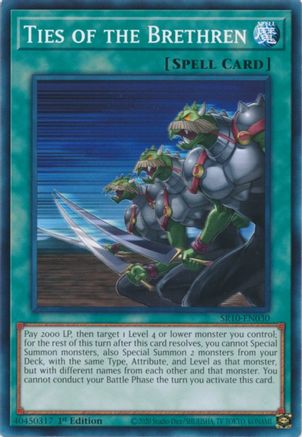 Ties of the Brethren (SR10-EN030) - Structure Deck: Mechanized Madness 1st Edition Structure Deck: Mechanized Madness Yugioh Single Squirtle Squad Card Shop.