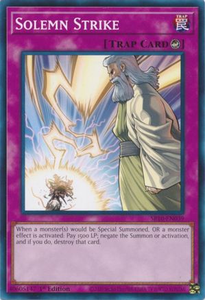 Solemn Strike (SR10-EN039) - Structure Deck: Mechanized Madness 1st Edition Structure Deck: Mechanized Madness Yugioh Single Squirtle Squad Card Shop.