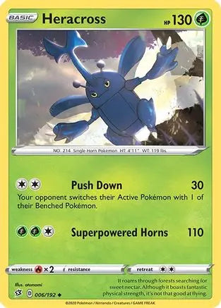 Heracross 006 - Reverse Holofoil SWSH02 Rebel Clash - Uncommon