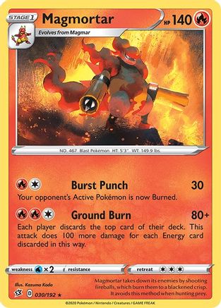 Magmortar 030 SWSH02 Rebel Clash - Rare SWSH02: Rebel Clash Pokemon Single Squirtle Squad Card Shop.