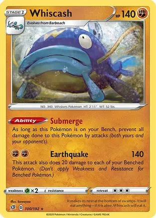 Whiscash 100 SWSH02 Rebel Clash - Rare