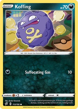 Koffing 112 - Reverse Holofoil SWSH02 Rebel Clash - Common SWSH02: Rebel Clash Pokemon Single Squirtle Squad Card Shop.