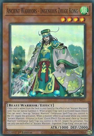 Ancient Warriors - Ingenious Zhuge Kong (ETCO-EN023) - Eternity Code 1st Edition Eternity Code Yugioh Single Squirtle Squad Card Shop.