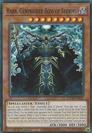 Harr, Generaider Boss of Storms (ETCO-EN027) - Eternity Code 1st Edition Eternity Code Yugioh Single Squirtle Squad Card Shop.