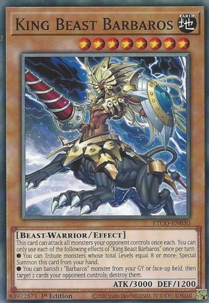 King Beast Barbaros (ETCO-EN030) - Eternity Code 1st Edition Eternity Code Yugioh Single Squirtle Squad Card Shop.