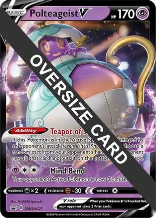 Polteageist V - SWSH021 - Holofoil Jumbo Cards - Promo Jumbo Cards Pokemon Single Squirtle Squad Card Shop.