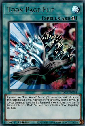 Toon Page-Flip (TOCH-EN004) - Toon Chaos Unlimited Toon Chaos Yugioh Single Squirtle Squad Card Shop.