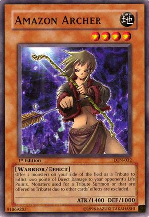 Amazon Archer (LON-032) - Labyrinth of Nightmare 1st Edition Labyrinth of Nightmare Yugioh Single Squirtle Squad Card Shop.